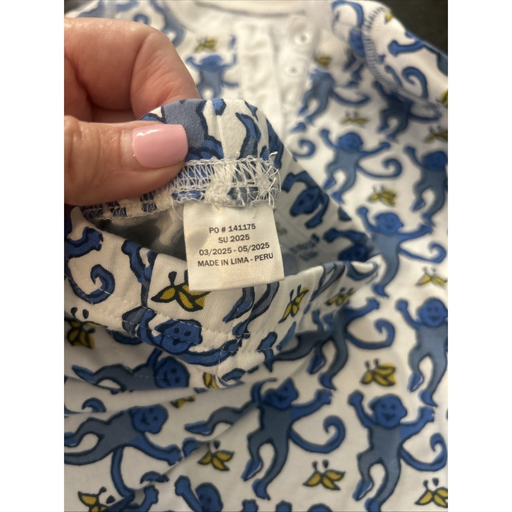 Roller Rabbit Toddler Monkey Animal Print 2-Piece Pajama 12-18M Preppy Soft - Picture 4 of 5